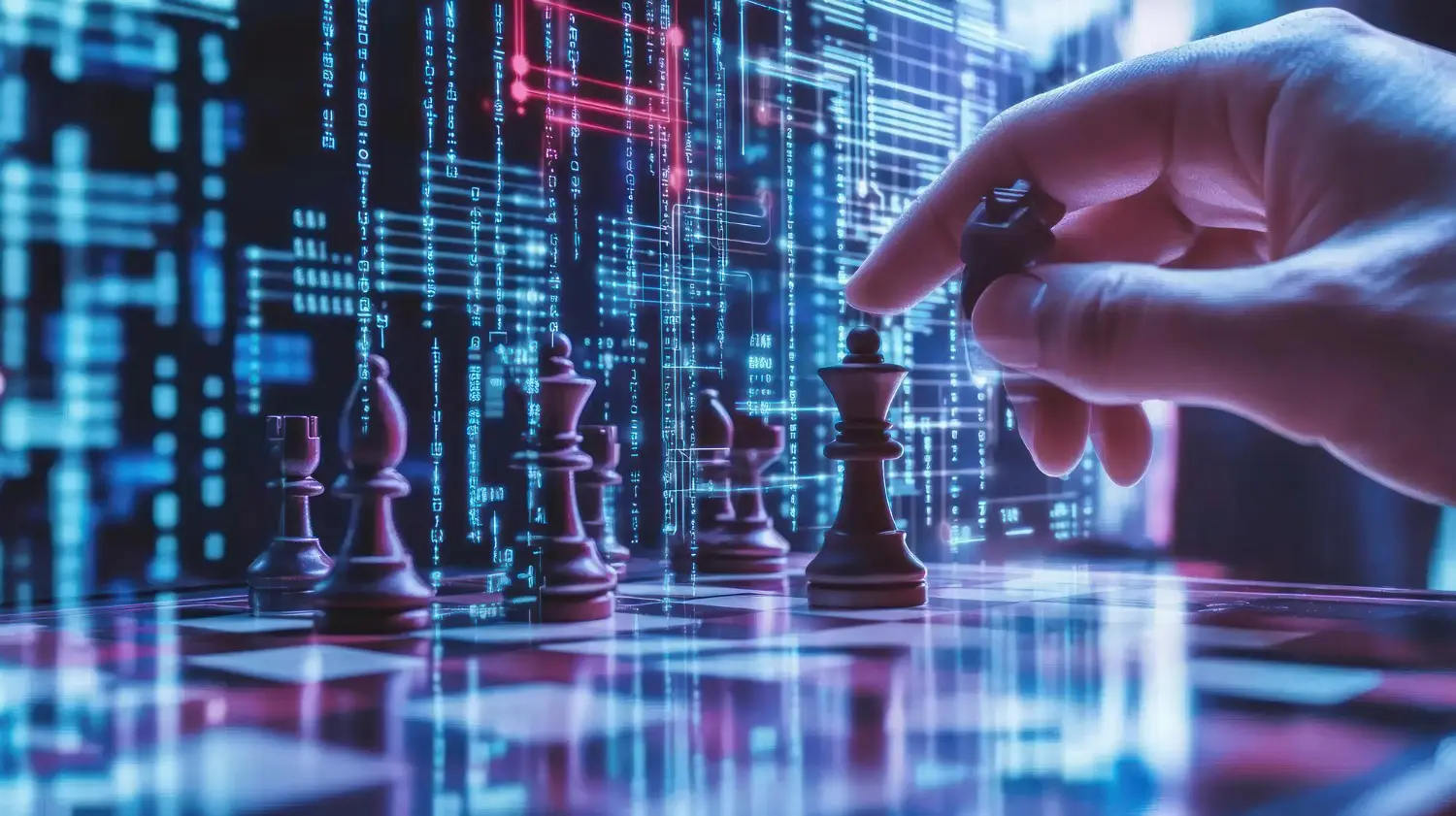 Technology leader analyzing strategic roadmap with interconnected systems and business metrics