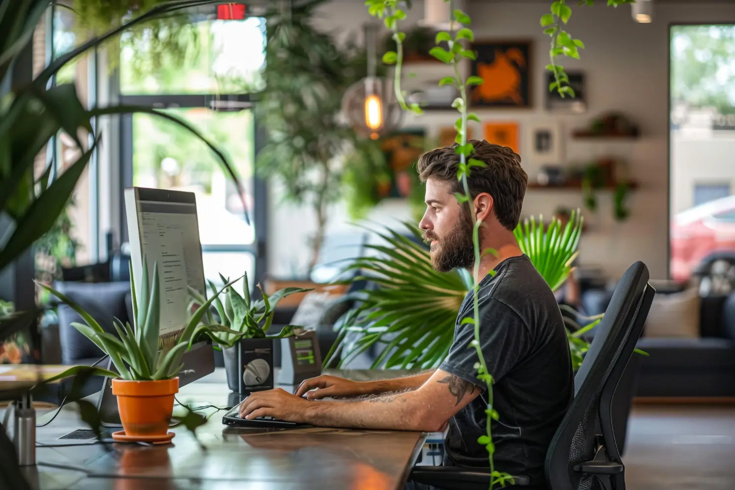 Software engineer transforming a prototype into scalable production code with architectural diagrams and security frameworks