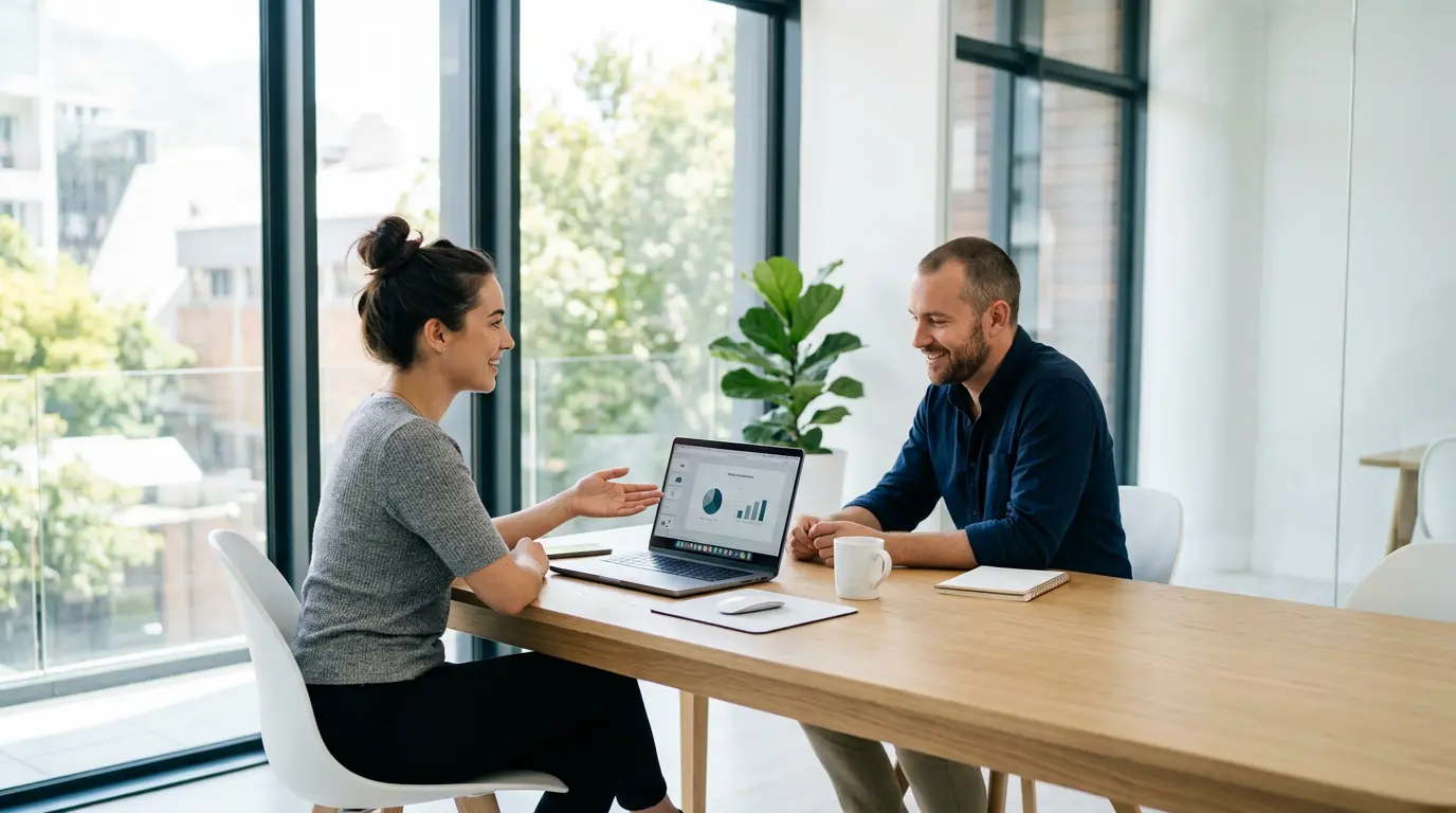 Software development workspace at night with glowing monitors
